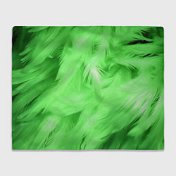 Плед флисовый Зеленые абстрактные листья, цвет: 3D-велсофт