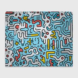 Плед флисовый Геометрическая контурная абстракция, цвет: 3D-велсофт