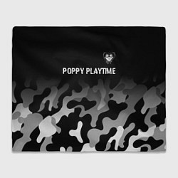 Плед флисовый Poppy Playtime glitch на темном фоне: символ сверх, цвет: 3D-велсофт