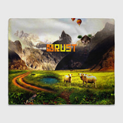 Плед флисовый Rust poster game, цвет: 3D-велсофт