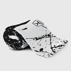 Плед флисовый Ссср знак качества - краски брызг чёрно-белых, цвет: 3D-велсофт — фото 2