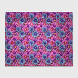 Плед флисовый Цветочный паттерн из гербер, цвет: 3D-велсофт