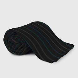 Плед флисовый Разноцветные полосы на чёрном, цвет: 3D-велсофт — фото 2