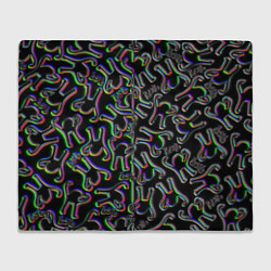 Плед флисовый Ъуъ съука глитч паттерн, цвет: 3D-велсофт
