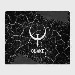 Плед флисовый Quake glitch на темном фоне, цвет: 3D-велсофт