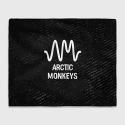 Плед флисовый Arctic Monkeys glitch на темном фоне, цвет: 3D-велсофт