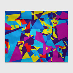 Плед флисовый Полигональная композиция - поп-арт - нейросеть, цвет: 3D-велсофт