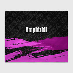 Плед флисовый Limp Bizkit rock legends: символ сверху, цвет: 3D-велсофт