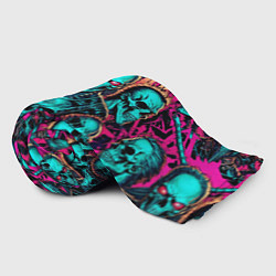 Плед флисовый Slipknot на фоне рок черепов, цвет: 3D-велсофт — фото 2