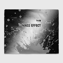 Плед флисовый Mass Effect glitch на светлом фоне посередине, цвет: 3D-велсофт