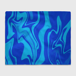 Плед флисовый Абстракция разлитые краски сине-голубой, цвет: 3D-велсофт
