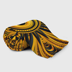 Плед флисовый Желто-черный узор в африканском стиле, цвет: 3D-велсофт — фото 2