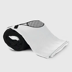 Плед флисовый Теннис - чёрно белое, цвет: 3D-велсофт — фото 2