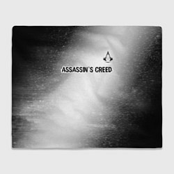 Плед флисовый Assassins Creed glitch на светлом фоне посередине, цвет: 3D-велсофт