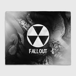 Плед флисовый Fallout glitch на темном фоне, цвет: 3D-велсофт
