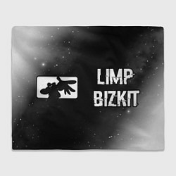 Плед флисовый Limp Bizkit glitch на темном фоне по-горизонтали, цвет: 3D-велсофт