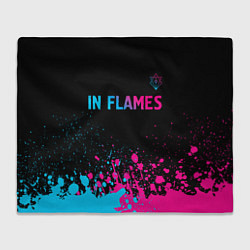 Плед флисовый In Flames - neon gradient посередине, цвет: 3D-велсофт