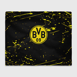 Плед флисовый Borussia yellow splash, цвет: 3D-велсофт