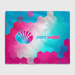 Плед флисовый Daewoo neon gradient style по-горизонтали, цвет: 3D-велсофт