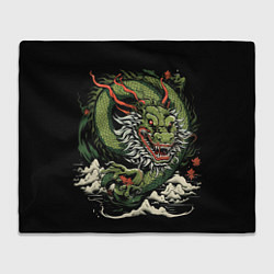 Плед флисовый Символ года зеленый дракон, цвет: 3D-велсофт