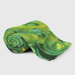 Плед флисовый Зелено желтая краска, цвет: 3D-велсофт — фото 2