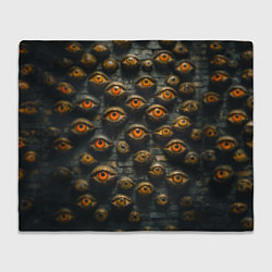 Плед флисовый Глаза на стене, цвет: 3D-велсофт