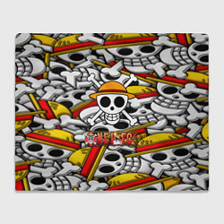 Плед флисовый One Piece logo pattern pirat, цвет: 3D-велсофт