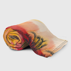 Плед флисовый Тропический закат акварель, цвет: 3D-велсофт — фото 2