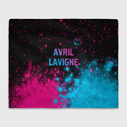 Плед флисовый Avril Lavigne - neon gradient посередине, цвет: 3D-велсофт