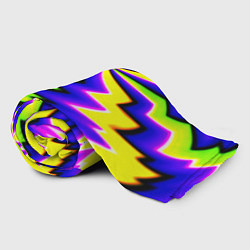 Плед флисовый Неоновая фрактальная абстракция, цвет: 3D-велсофт — фото 2