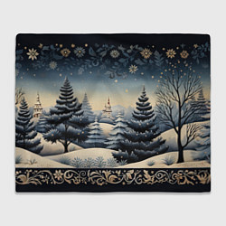 Плед флисовый Сияние праздника новогодний орнамент, цвет: 3D-велсофт