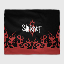 Плед флисовый Slipknot в огне, цвет: 3D-велсофт