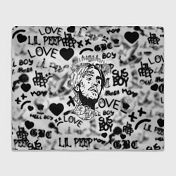 Плед флисовый Lil peep автограф, цвет: 3D-велсофт