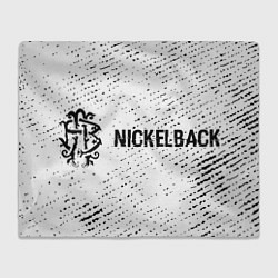 Плед флисовый Nickelback glitch на светлом фоне по-горизонтали, цвет: 3D-велсофт