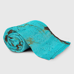 Плед флисовый Текстура бирюзового металла со ржавчиной, цвет: 3D-велсофт — фото 2