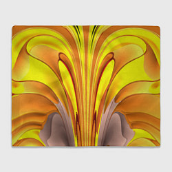 Плед флисовый Вытянутые желтые полосы, цвет: 3D-велсофт