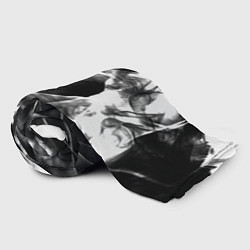 Плед флисовый Черный дым и паттерны, цвет: 3D-велсофт — фото 2