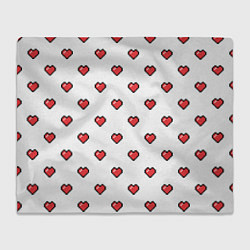 Плед флисовый Пиксельные сердца, цвет: 3D-велсофт