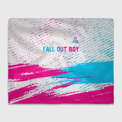 Плед флисовый Fall Out Boy neon gradient style посередине, цвет: 3D-велсофт