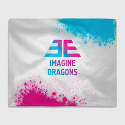 Плед флисовый Imagine Dragons neon gradient style, цвет: 3D-велсофт