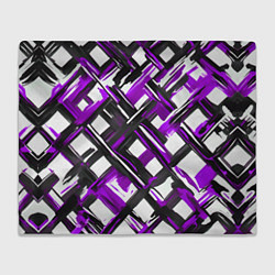 Плед флисовый Фиолетовые и чёрные мазки, цвет: 3D-велсофт