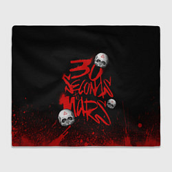 Плед флисовый Thirty seconds to mars skulls, цвет: 3D-велсофт