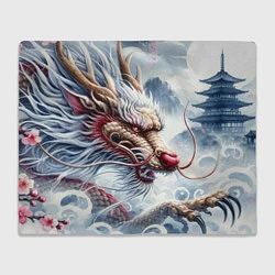 Плед флисовый Свирепый японский дракон - искусство, цвет: 3D-велсофт