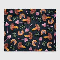 Плед флисовый Goblincore - болотные грибы, цвет: 3D-велсофт