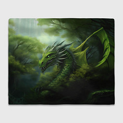 Плед флисовый Зеленый фэнтази дракон 2024, цвет: 3D-велсофт