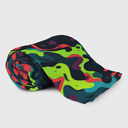 Плед флисовый Яркий кислотный абстрактный камуфляж, цвет: 3D-велсофт — фото 2