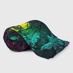 Плед флисовый Яркие разноцветные абстрактные листья, цвет: 3D-велсофт — фото 2