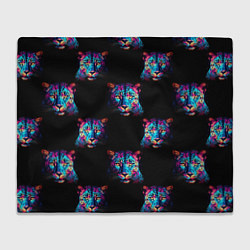 Плед флисовый Паттерн с леопардами, цвет: 3D-велсофт