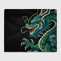 Плед флисовый Japanese irezumi - dragon, цвет: 3D-велсофт