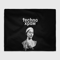 Плед флисовый Techno храм монашка в татуировках, цвет: 3D-велсофт